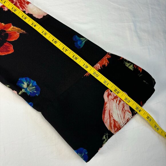 Worthington Black Floral Print Peplum Blouse - Size S - Picture 10 of 13